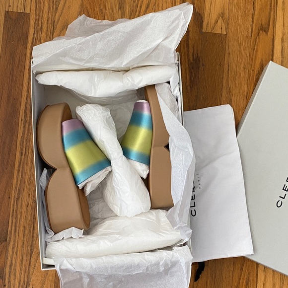 NWT Robert Clergerie First Slide Sandals in Rainbow Pastel - Picture 2 of 8